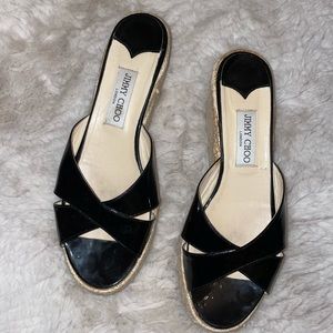 LIKE NEW: Jimmy Choo Leather Espadrill Wedges